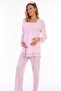 Pink Breastfeeding Featured Maternity Pajamas Set with Dressing Gown 3044 - 3