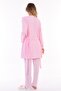 Pink Breastfeeding Featured Maternity Pajamas Set with Dressing Gown 3044 - 5