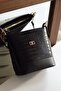 Women's Black Strap Shoulder Bag - 3