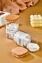 2-Piece Decorative Make-up Cotton & Floss Organizer with Wooden Lid 250 Ml Acrylic Cotton Holder - 2