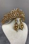 Honey Color Eda Model Three-Dimensional Bridal Henna Crown and Stone Earring Set – Magnet, Gift, Ornamental Accessory - 2