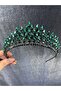 Green Eda Model Three-Dimensional Bride and Henna Crown – Wedding & Henna & Wedding, Stylish Design, Women's Accessory - 6