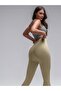 Pescia Ribbed Leggings High Waist Seamless Durable Knitted Fabric Camel Color - 3