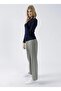 Women's Navy Blue Polo Collar Sweatshirt - 3