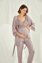 Mink Maternity Pajama Set with Nursing Feature and Dressing Gown Monamise 18431 - 5