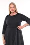 Women's Navy Blue Two-Color and Belt Detailed Dress - 3