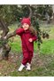Unisex Jumpsuit with Beanie Neck Collar Red for Children and Babies - 6