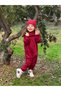 Unisex Jumpsuit with Beanie Neck Collar Red for Children and Babies - 7