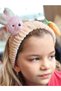 Plush Fluffy Toy Rabbit with Carrot 3d Soft Doll Kids Women Makeup Bandana Hair Band Elastic - 2