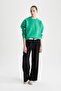 Crew Neck Basic Sweatshirt - 2