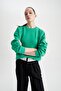 Crew Neck Basic Sweatshirt - 5