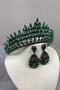 Green Eda Model Three-Dimensional Bridal Henna Crown and Drop Earring Set – Wedding & Henna & Wedding, Stylish Design - 2