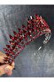 Red Eda Model Three-Dimensional Bride and Henna Crown – Wedding & Henna & Wedding, Stylish Design, Women's Accessory - 7
