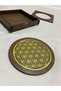 Sacred Geometry (Flower of Life - Sri Yantra - Torus - Metatron) Set of 4 Wooden Coasters - 3