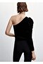 Asymmetric Velvet T-Shirt - 4