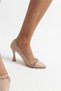 Afra Women's Nude Shiny Satin Burma Stone Evening Dress Shoes 9 Cm - 4
