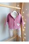 Poncho Baby Girl Set of 3 100% Cotton Quilted Set Plum