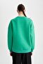 Crew Neck Basic Sweatshirt - 7