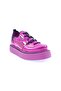Women's Stretch Rubber Laced Thick Sole Sneakers Shoes Fuchsia 7563116 - 2