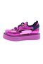 Women's Stretch Rubber Laced Thick Sole Sneakers Shoes Fuchsia 7563116 - 3