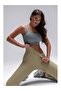 Pescia Ribbed Leggings High Waist Seamless Durable Knitted Fabric Camel Color - 2