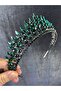 Green Eda Model Three-Dimensional Bride and Henna Crown – Wedding & Henna & Wedding, Stylish Design, Women's Accessory - 7