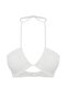 Beyaz Straplez Cut Out Detaylı Dokulu Bikini Üstü TBESS23BU00247 - 6