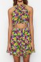Floral Print Blouse and Skirt Set with Low Back - Tbess23Au00036 - 4