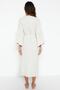 Ekru Dokuma Maxi Plaj Kuşaklı Kimono&Kaftan TBESS23KM00028 - 6