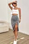 Kadın Beyaz Tek Omuzlu Çapraz Askılı Crop Top Büstiyer - 6