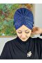 Sultan Model Dark Blue Glittered Gathered Outer Bonnet - 2