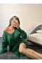 Knitwear V-Neck Dress Green - 2