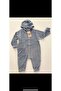 Unisex Front Buttoned Velvet Baby Jumpsuit - 4
