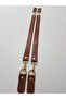 Taba Puzzle Model Real Leather Double Bag Handle 2.5 cm X 55 cm Gold Metal - 2