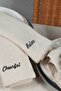 Natural Napkin 6-Piece Motto Embroidered Cotton Linen Authentic 45x45 Cm - 3
