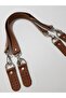Taba Puzzle Model Real Leather Double Bag Handle 2.5 cm X 55 cm Silver Metal - 3