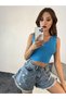 Knitwear V-Neck - Bustier with Hair Braid Detail - 3