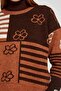 Women's Patterned Turtleneck Sweater 3wal90218ht - 5