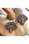 Antique Peacock Earrings with Diamond Mounted Zircon Stones - 2