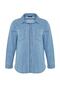 Açık Mavi %100 Non-Stretch Pamuk Büyük Beden Denim Gömlek TBBAW23AX00018 - 8