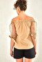 Mink – Women's Madonna Collar Tulle Sleeve Blouse - 4