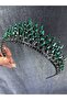 Green Eda Model Three-Dimensional Bride and Henna Crown – Wedding & Henna & Wedding, Stylish Design, Women's Accessory - 3