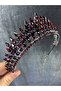 Burgundy Eda Model Three-Dimensional Bride and Henna Crown – Wedding & Henna & Wedding, Stylish Design, Women's Accessory - 2