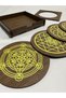 Sacred Geometry (Flower of Life - Sri Yantra - Torus - Metatron) Set of 4 Wooden Coasters
