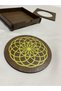 Sacred Geometry (Flower of Life - Sri Yantra - Torus - Metatron) Set of 4 Wooden Coasters - 5