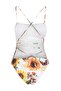 Floral Patterned Square Collar High Leg Swimsuit TBESS23MA00311 - 8