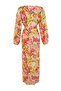 Maxi Size Floral Print Belted Beach Kimono & Kaftan - Tbess23Km00027 - 8