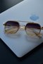 Clover Unisex Women Men Uv400 Protected Two Color Purple Orange New Season Vintage Sunglasses - 5