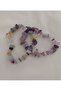 Natural Stone Design Bracelet of 2 Fluorite Ametrine Amethyst Stone