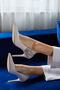 Doxe Women's Beige Stone Detailed Heeled Shoes - 5